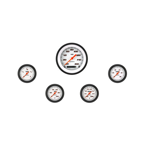 PartzBiz CM: VS100WBLF-Velocity White Five Gauge Set 100 PartzBiz CM: VS100WBLF-Velocity White Five Gauge Set 100
