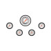 PartzBiz CM: VS100WBLF-Velocity White Five Gauge Set 100 PartzBiz CM: VS100WBLF-Velocity White Five Gauge Set 100
