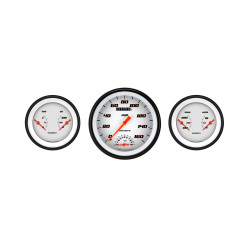 PartzBiz CM VS61WBLF - Classic Instruments Velocity White Three Gauge Set