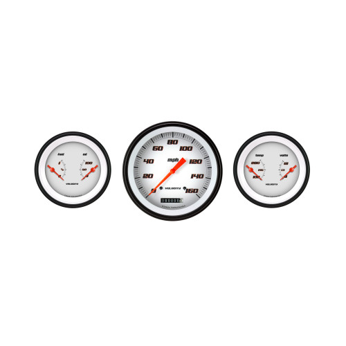 PartzBiz CM: VS64WBLF-Classic Instruments Velocity White Three Gauge Set