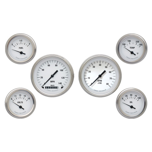 PartzBiz CM: WH01SLF-เครื่องดนตรีคลาสสิค White Hot Six Gauge Set PartzBiz CM: WH01SLF-เครื่องดนตรีคลาสสิค White Hot Six Gauge Set