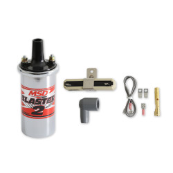 PartzBiz CM 8200MSD - MSD Ignition Coil - Blaster 2 Series - Ballast Resistor - Chrome