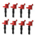 PartzBiz CM: 82438-MSD Ignition Coil - Blaster - Ford 3-Valve V8 - Red - 8-Pack