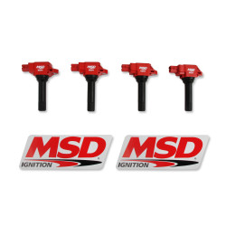 PartzBiz CM 82544 - MSD Ignition Coil - Blaster Series  - Red - 4-Pack