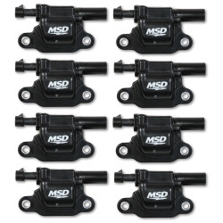 PartzBiz CM 826683 - MSD Ignition Coil - GM Gen V Blaster Series - Gen V Direct Injected Engine - Black - 8-Pack - Square
