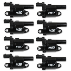 PartzBiz CM 826883 - MSD Ignition Coil - GM Gen V Blaster Series - Gen V Direct Injected Engine - Black - 8-Pack- Round