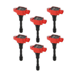 PartzBiz CM 827916 - MSD Ignition Coil - Blaster Series - Fits Nissan/Infiniti 3.5L - Red - 6-Pack