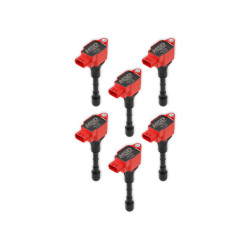 PartzBiz CM 827946 - MSD Ignition Coil - Blaster Series - Fits Nissan/Infiniti 3.7L - Red - 6-Pack