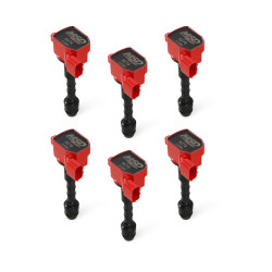 PartzBiz CM 82796 - MSD Ignition Coil - Blaster Series - Fits Nissan/Infiniti 3.5L - Red - 6-Pack
