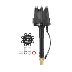 PartzBiz CM 85505 - MSD Black Chevy V8 Pro-Billet Distributor พร้อมระบบจับเวลาแบบล็อคเอาท์และเกียร์สีบรอนซ์ PartzBiz CM 85505 - MSD Black Chevy V8 Pro-Billet Distributor พร้อมระบบจับเวลาแบบล็อคเอาท์และเกียร์สีบรอนซ์