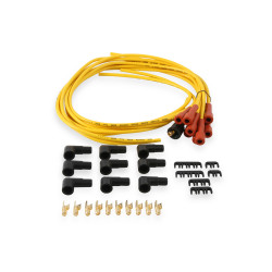 PartzBiz CM 3008 - Spark Plug Wire Set - 7mm - Super Stock with Copper Core - Universal Straight Boots - Yellow