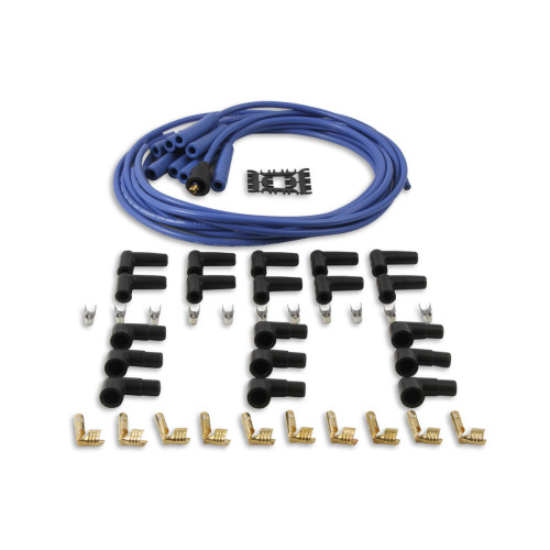 PartzBiz CM: 4040B-Spark Plug Wire Set- 8mm - Blue Wire with Blue Straight Boots PartzBiz CM: 4040B-Spark Plug Wire Set- 8mm - Blue Wire with Blue Straight Boots