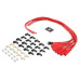 PartzBiz CM: 4040R-Spark Plug Wire Set- 8mm -  Red Wire with Red Straight Boots