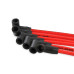 PartzBiz CM: 5129R-Spark Plug Wire Set - Super Stock Spiral Core 8mm - Jeep L6 - Red