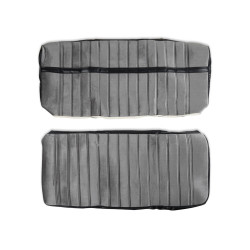 PartzBiz CM 05-290 - BROTHERS Trucks C/K Seat Upholstery Kit - ผ้า/ไวนิล - สีดำ/เงิน