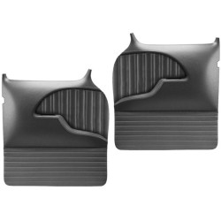 PartzBiz CM QDP059FRED - Brothers Trucks Custom Sport Door Panels - Black - Flat - Red Stitching