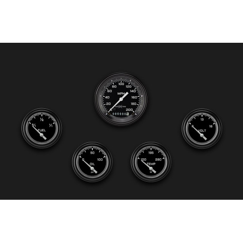 PartzBiz CM: AX200GBLF-AutoCross Gray Five Gauge Set 200
