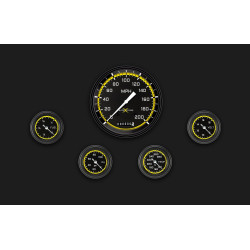 PartzBiz CM AX154YBLF - AutoCross Yellow Five Gauge Set 154 PartzBiz CM AX154YBLF - AutoCross Yellow Five Gauge Set 154