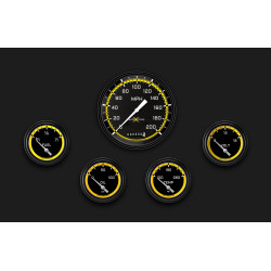 PartzBiz CM AX254YBLF - AutoCross Yellow Five Gauge Set 254 PartzBiz CM AX254YBLF - AutoCross Yellow Five Gauge Set 254