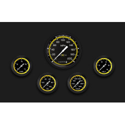 PartzBiz CM AX354YBLF - AutoCross Yellow Five Gauge Set 354 PartzBiz CM AX354YBLF - AutoCross Yellow Five Gauge Set 354