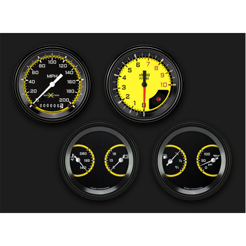 PartzBiz CM: AX05YBLF-ชุดเกจสี่เกจ AutoCross Yellow