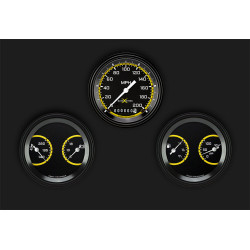 PartzBiz CM AX04YBLF - AutoCross Yellow Three Gauge Set PartzBiz CM AX04YBLF - AutoCross Yellow Three Gauge Set