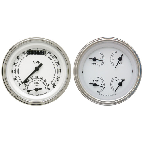PartzBiz CM: CW32SLF-Classic Instruments Classic White 2 Gauge Set PartzBiz CM: CW32SLF-Classic Instruments Classic White 2 Gauge Set