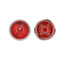 PartzBiz CM V8RS32SHC - Classic Instruments V8 Red Steelie Two Gauge Set