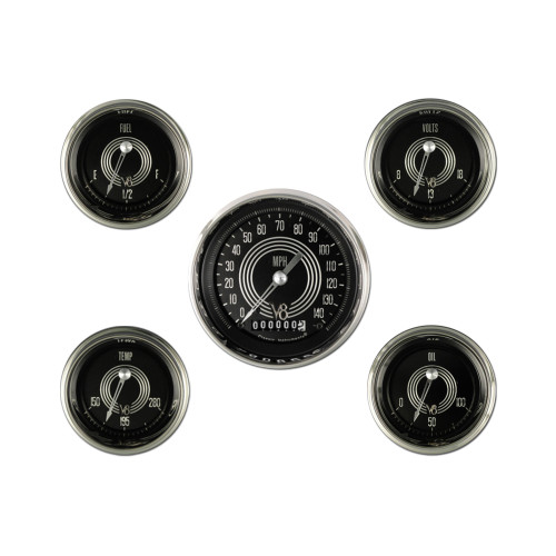 PartzBiz CM: V8SR00SHC-เครื่องดนตรีคลาสสิก V8 Speedster Six Gauge Set