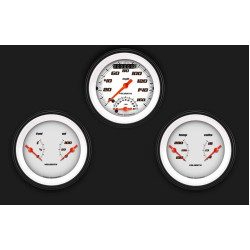 PartzBiz CM VS34WBLF - Classic Instruments Velocity White Three Gauge Set PartzBiz CM VS34WBLF - Classic Instruments Velocity White Three Gauge Set