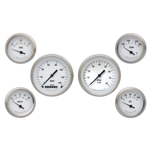 PartzBiz CM: WH01SLF-เครื่องดนตรีคลาสสิค White Hot Six Gauge Set