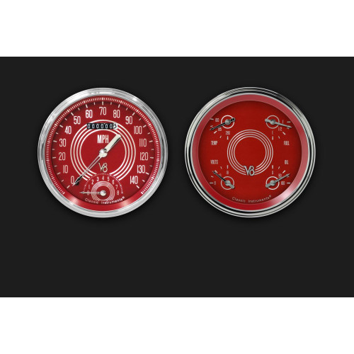 PartzBiz CM: V8RS62SLC-V8 Red Steelie Series Two Gauge Set PartzBiz CM: V8RS62SLC-V8 Red Steelie Series Two Gauge Set