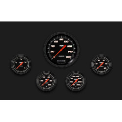 PartzBiz CM VS354BBLF - Velocity Black Five Gauge Set 354