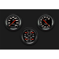 PartzBiz CM VS03BBLF - Velocity Black Series Three Gauge Set