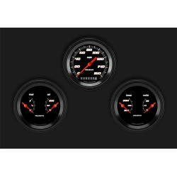 PartzBiz CM VS04BBLF - Velocity Black Series Three Gauge Set