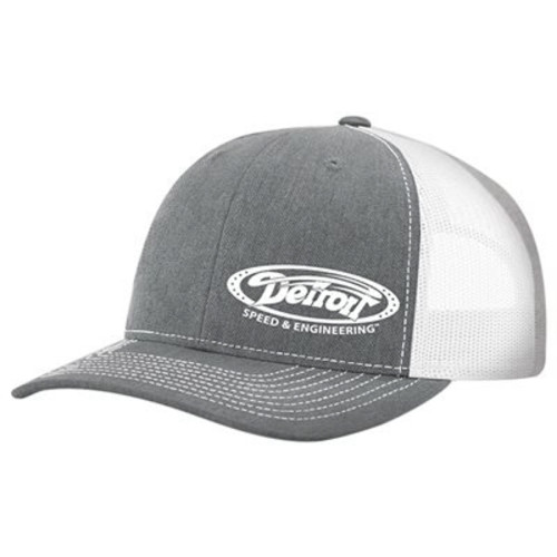 PartzBiz CM: 990308GW-หมวก Snap-Back ทรงโค้งโลโก้ Detroit Speed ​​& Engineering - Heather Grey/White