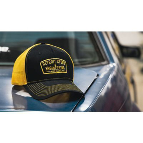 PartzBiz CM: 990311B-Detroit Speed & Engineering Patch Snap-Back Hat - Black/Yellow