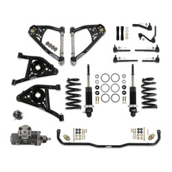 PartzBiz CM 031352-SDS - Detroit Speed ​​-ชุดความเร็วหน้า 3 - โช๊คเดี่ยวแบบปรับได้ - SBC/LS
