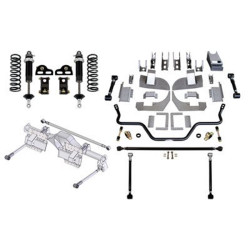 PartzBiz CM 041722-SDS - Detroit Speed QuadraLink Rear Suspension Kit - 3 in. Axle Housing - Single Adjustable Shocks