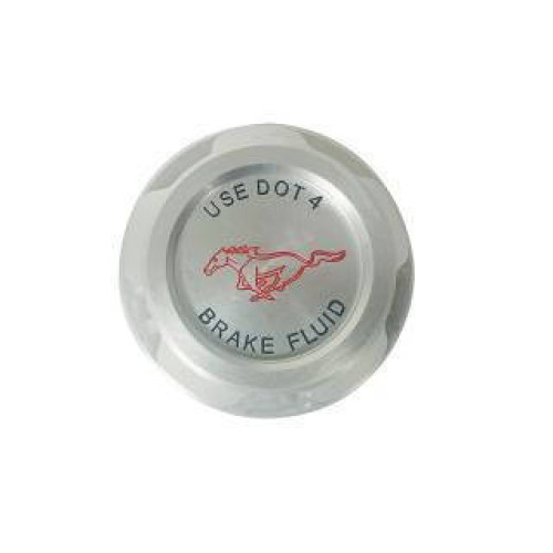 PartzBiz CM: FR3Z-2162-BL-Drake Muscle Cars Billet ฝาครอบแม่ปั๊มเบรกพร้อมโลโก้ Pony