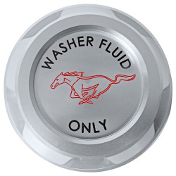 PartzBiz CM FR3Z-17632-BL - Drake Muscle Cars Billet Washer Reservoir Cap พร้อมโลโก้ Pony
