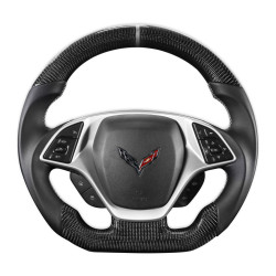PartzBiz CM CV950-21 - Drake Muscle Cars Steering Wheel - Carbon Fiber with Leather Grips PartzBiz CM CV950-21 - Drake Muscle Cars Steering Wheel - Carbon Fiber with Leather Grips