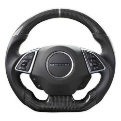 PartzBiz CM CA950-15 - Drake Muscle Cars Steering Wheel - Carbon Fiber with Leather Grips - Heated PartzBiz CM CA950-15 - Drake Muscle Cars Steering Wheel - Carbon Fiber with Leather Grips - Heated