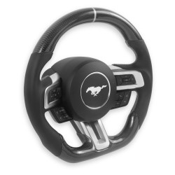 PartzBiz CM MU950-11 - Drake Muscle Cars Steering Wheel - Carbon Fiber with Leather Grips - Heated PartzBiz CM MU950-11 - Drake Muscle Cars Steering Wheel - Carbon Fiber with Leather Grips - Heated