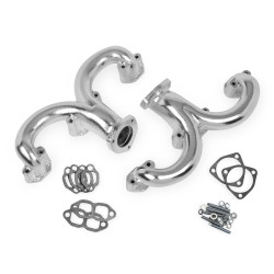 PartzBiz CM 11704-2FLT - Flowtech Rams Horn Exhaust Manifolds - Chrome