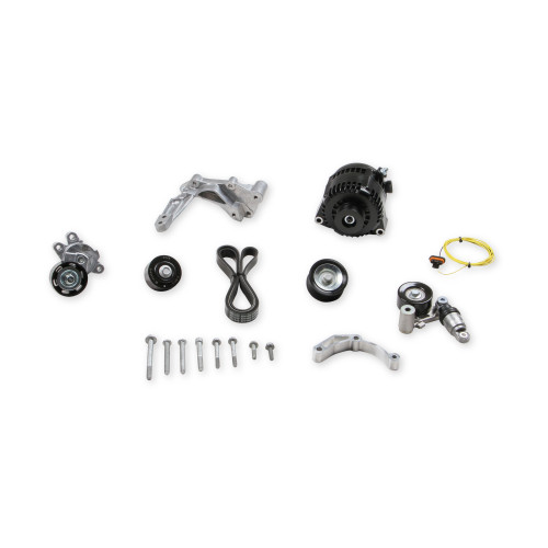 PartzBiz CM: 20-224BK-Holley Alternator Relocation Kit (150amp Alternator w/bracket kit) - Black Finish - LT4 Wet Sump