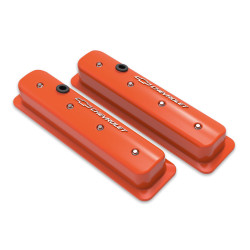 PartzBiz CM 241-293 - ฝาครอบวาล์วที่ได้รับอนุญาตของ Holley GM - Muscle Series - SBC - Center Bolt - กลึงสีส้มจากโรงงาน PartzBiz CM 241-293 - ฝาครอบวาล์วที่ได้รับอนุญาตของ Holley GM - Muscle Series - SBC - Center Bolt - กลึงสีส้มจากโรงงาน