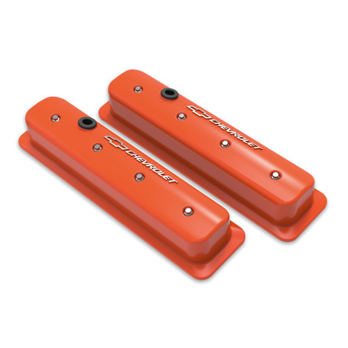 PartzBiz CM: 241-293-Holley GM Licensed Valve Cover - Muscle Series - SBC - Center Bolt - Factory Orange Machined PartzBiz CM: 241-293-Holley GM Licensed Valve Cover - Muscle Series - SBC - Center Bolt - Factory Orange Machined