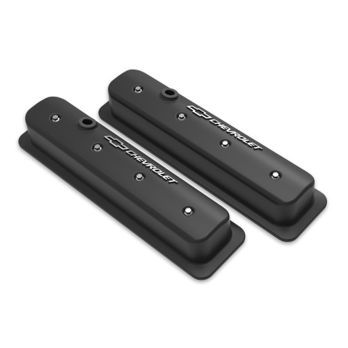 PartzBiz CM: 241-292-Holley GM Licensed Valve Cover - Muscle Series - SBC - Center Bolt - Satin Black Machined PartzBiz CM: 241-292-Holley GM Licensed Valve Cover - Muscle Series - SBC - Center Bolt - Satin Black Machined