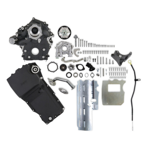 PartzBiz CM: 20-320BK-Holley Godzilla High-Mount Accessory Drive - With Holley Swap Oil Pan and Pump - Base Kit - Black PartzBiz CM: 20-320BK-Holley Godzilla High-Mount Accessory Drive - With Holley Swap Oil Pan and Pump - Base Kit - Black